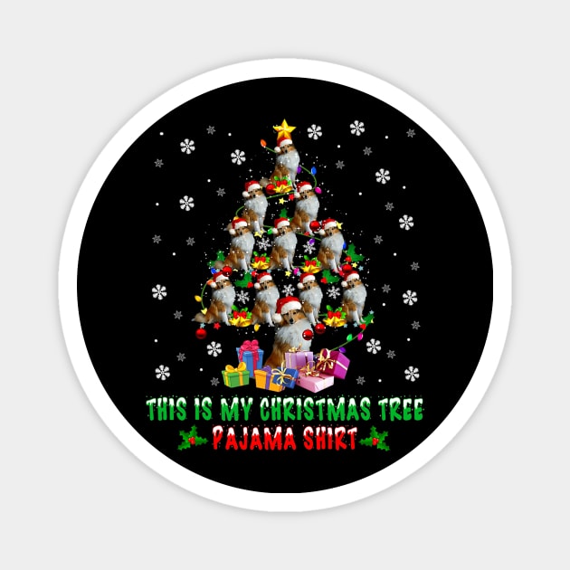 This Is My Christmas Tree Pajama Shirt Shetland Sheepdog Magnet by IainDodes